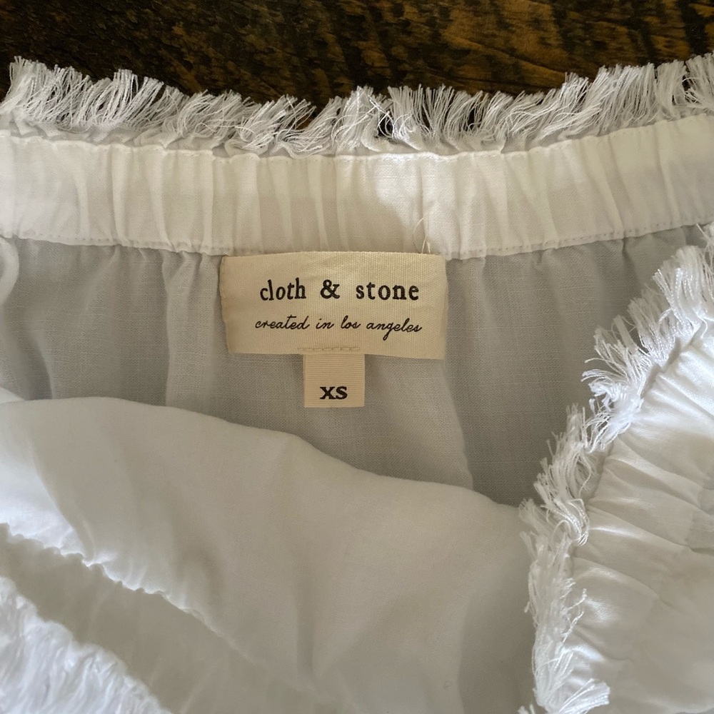 Anthropologie Cloth & Stone Strapless Fray Trim Crop Jumpsuit - EUC - Picture 13 of 15